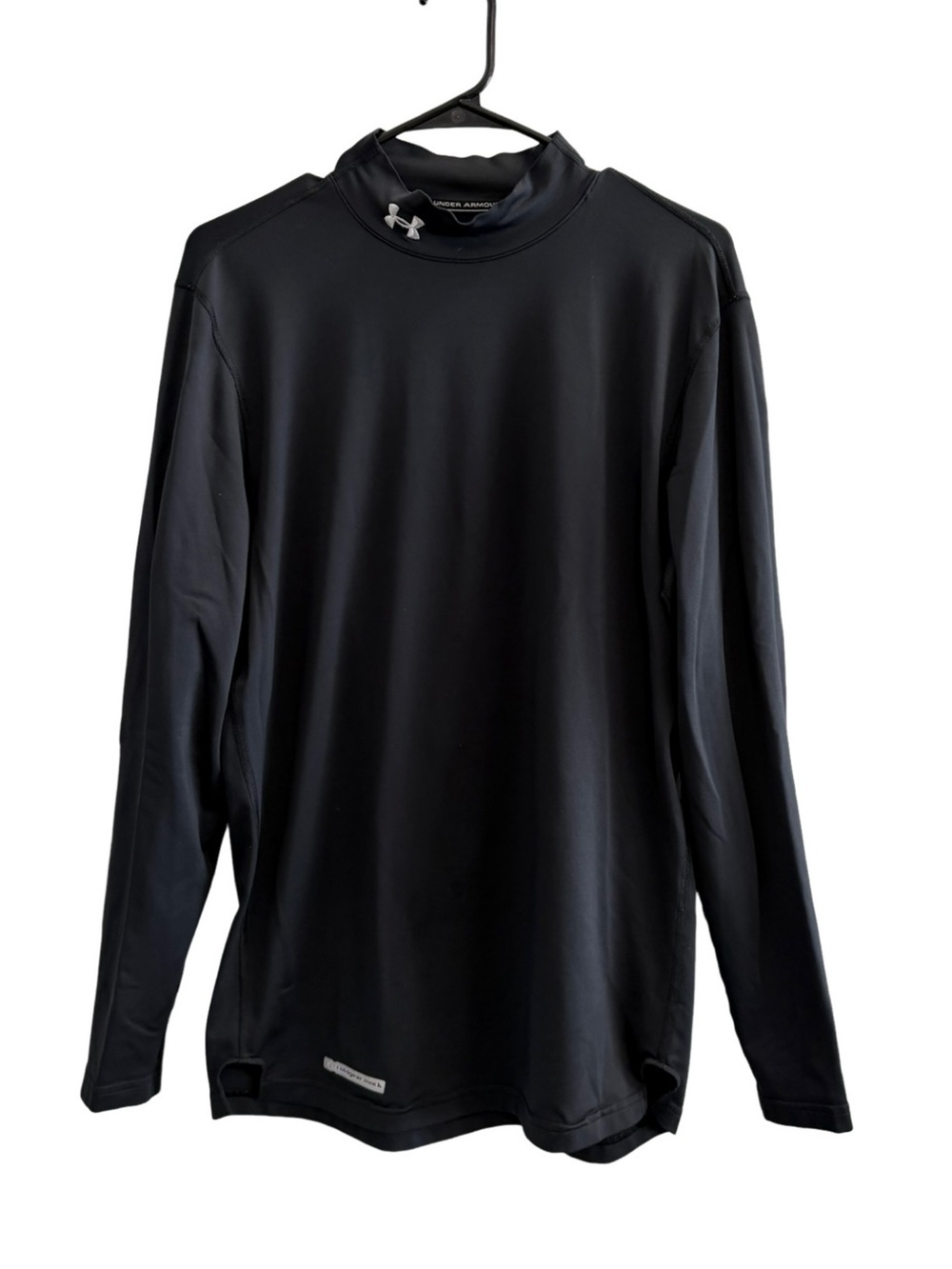 UNDER ARMOUR Coldgear Mock Neck Long Sleeve Base Layer Shirt Black Size Large